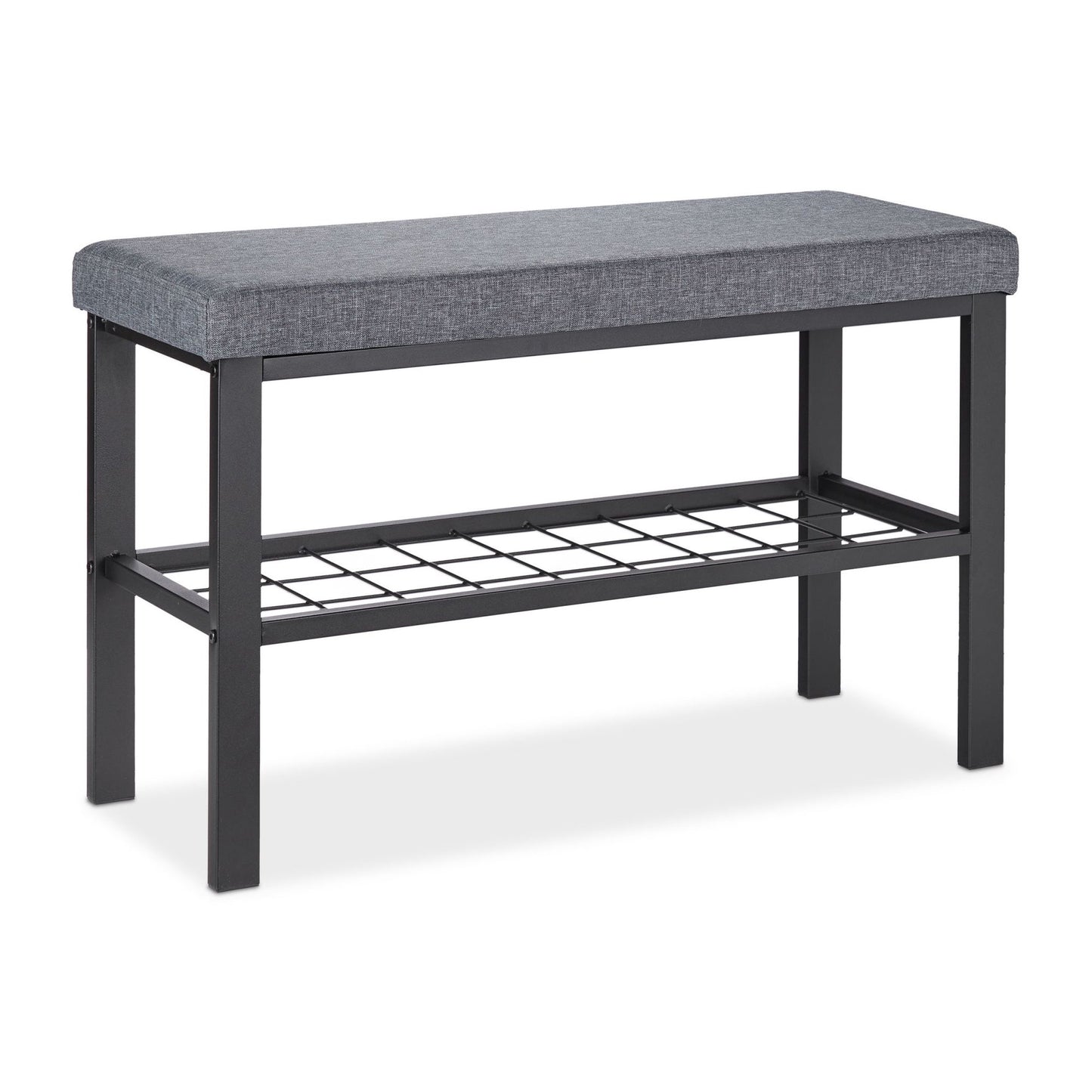 Bench with shoe storage in black-grey