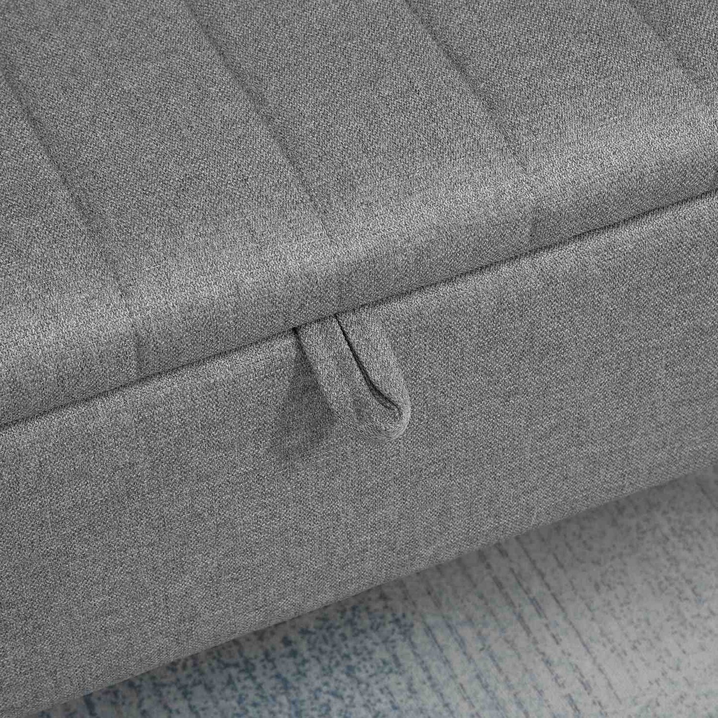 Storage Bench with Linen Look, Steel Legs, 102 x 40 x 44 cm