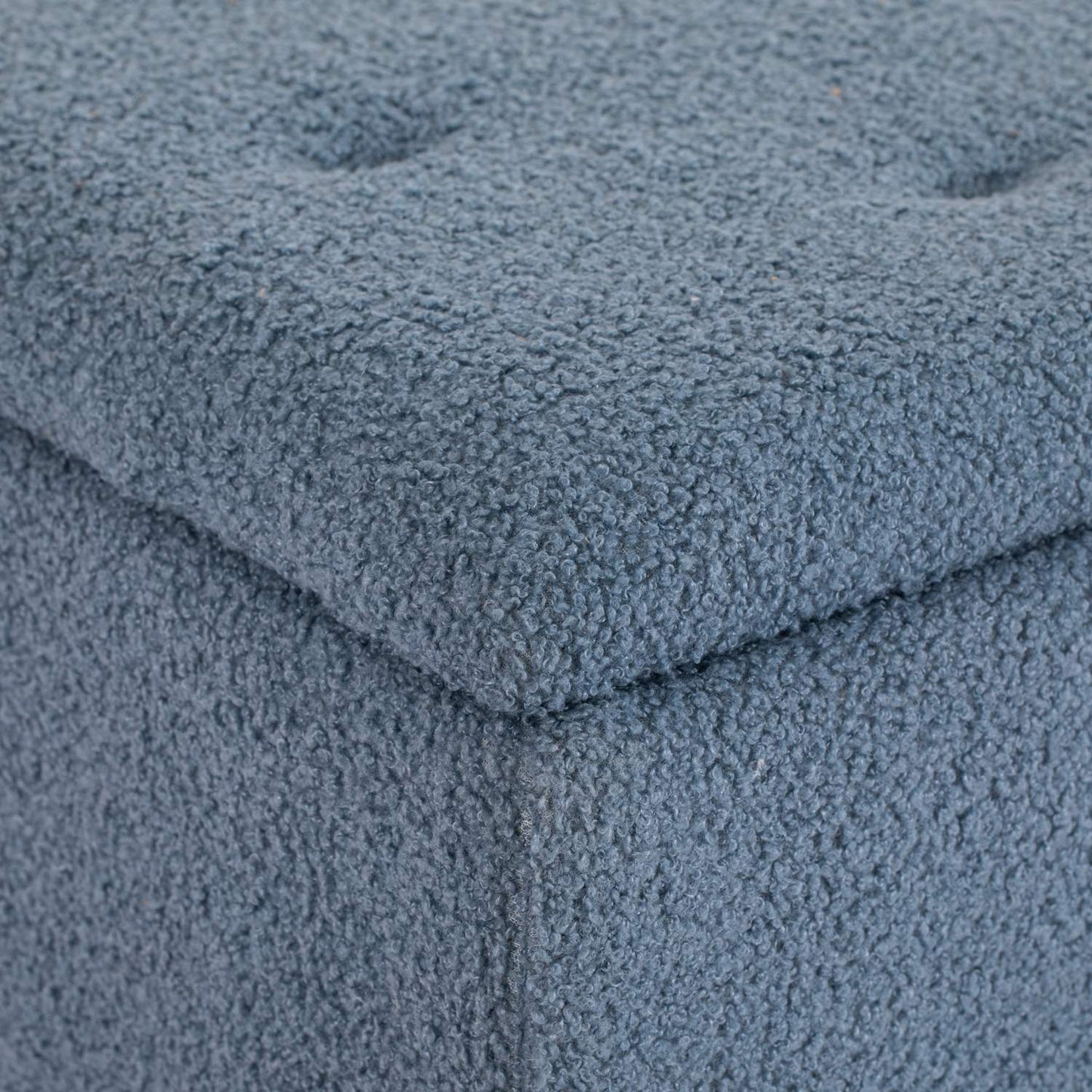 Upholstered storage bench with folding lid - Blue 95x38x45 cm