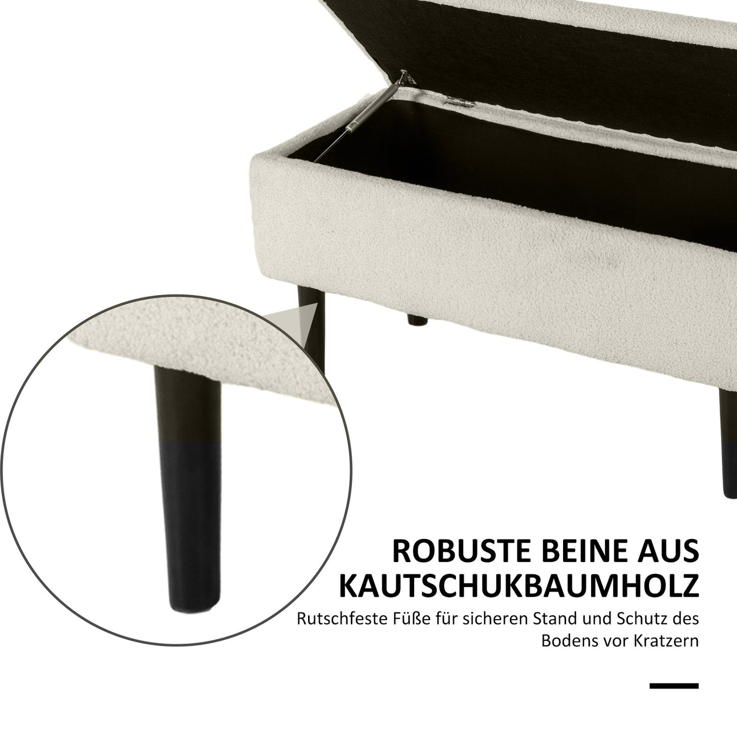 Upholstered storage bench with folding lid, velvet finish