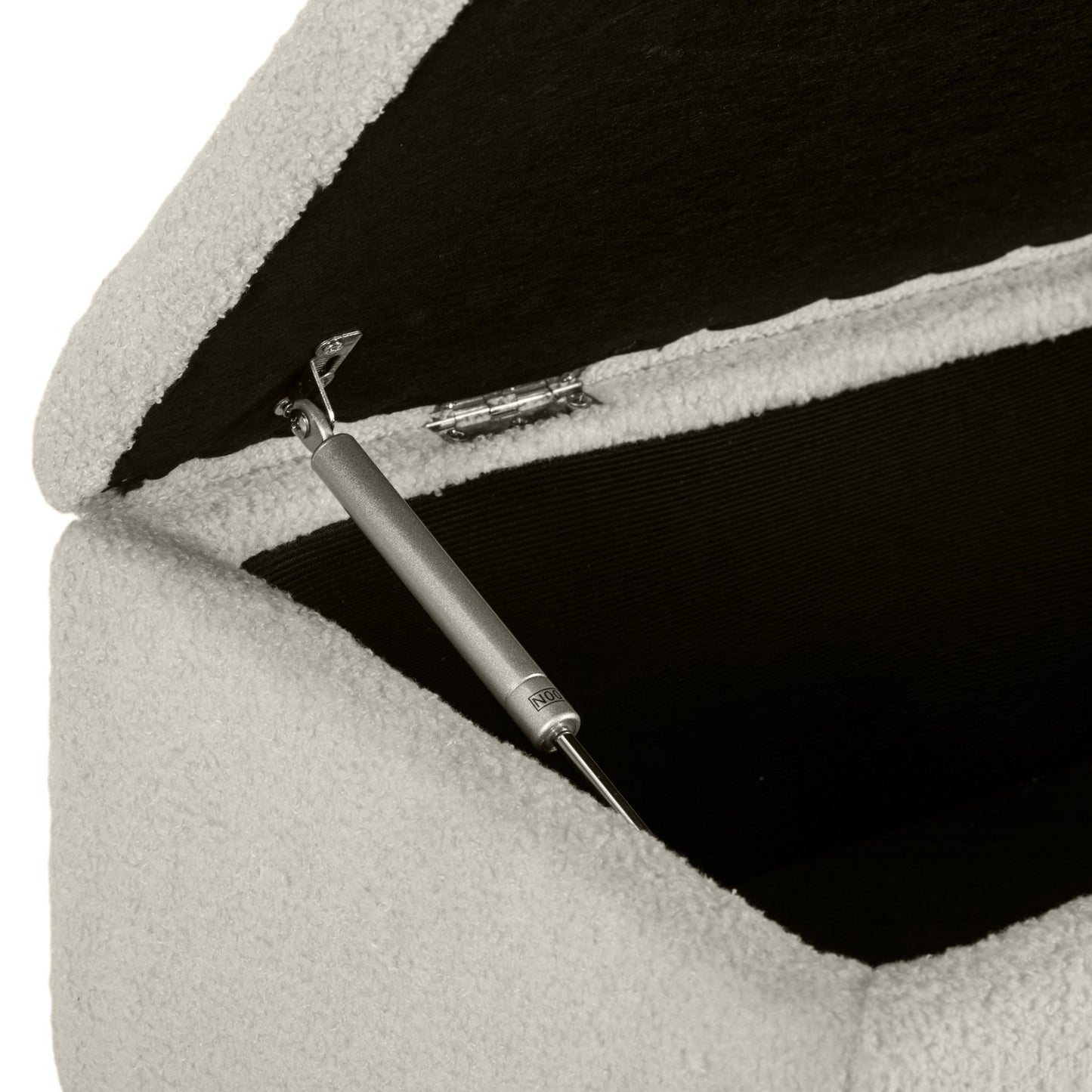 Upholstered storage bench with folding lid, velvet finish