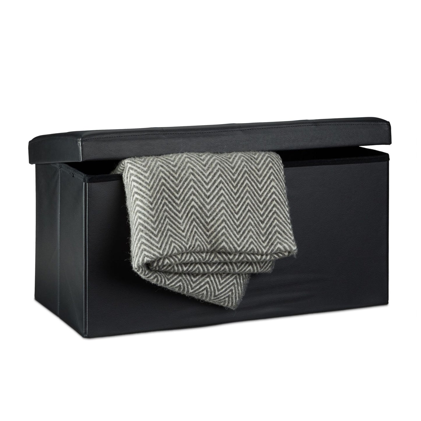 Bench with storage space in artificial leather