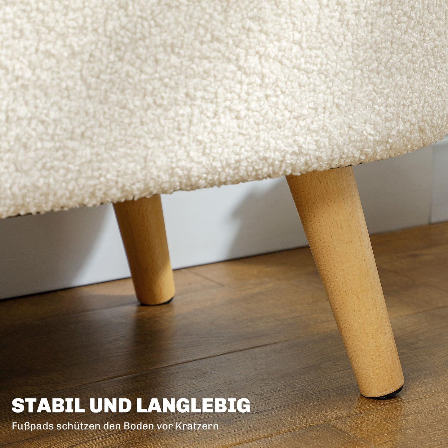 Storage bench with lid, Upholstered Teddy Velvet, 82x41x45 cm