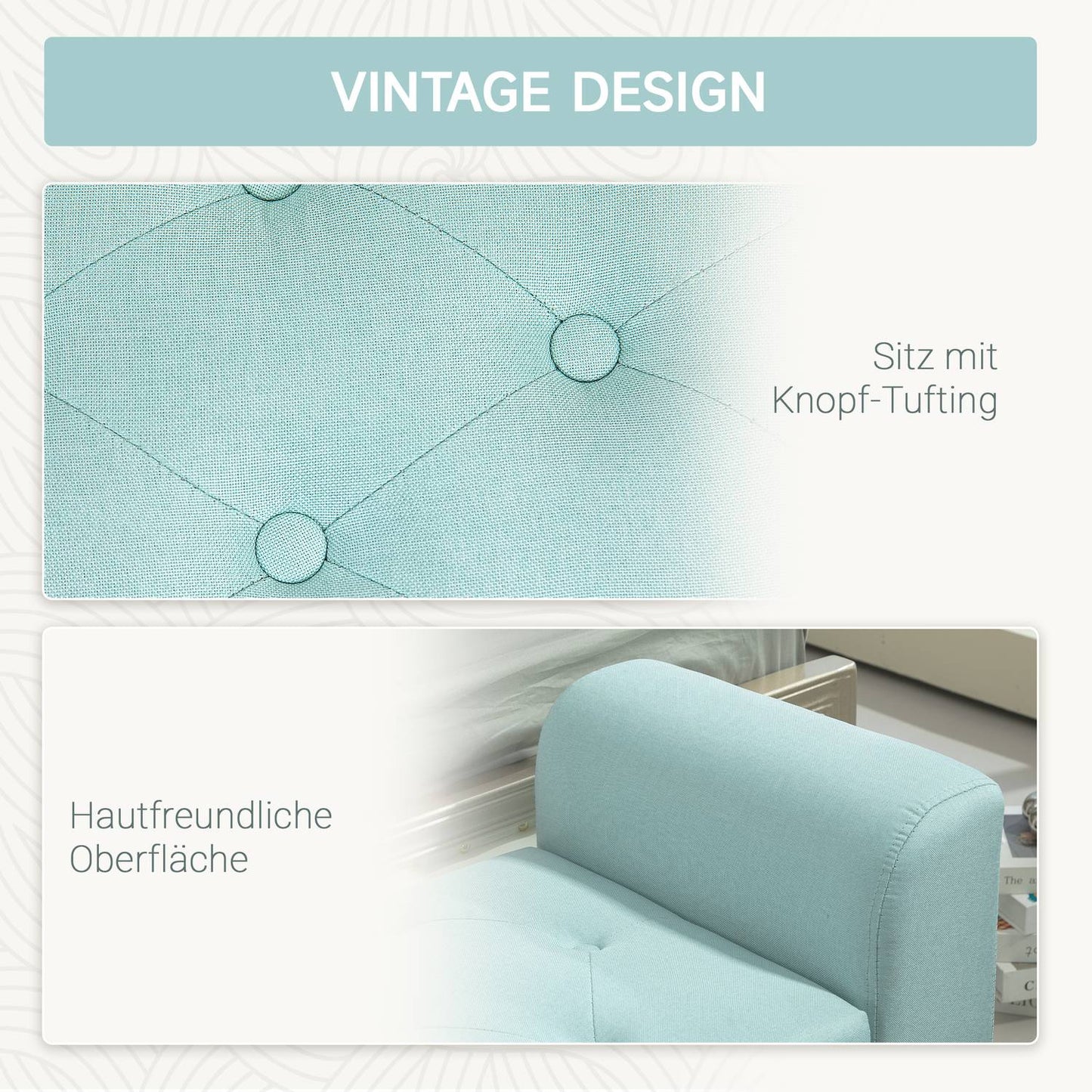 Storage bench, covered with linen look, capacity 130 kg