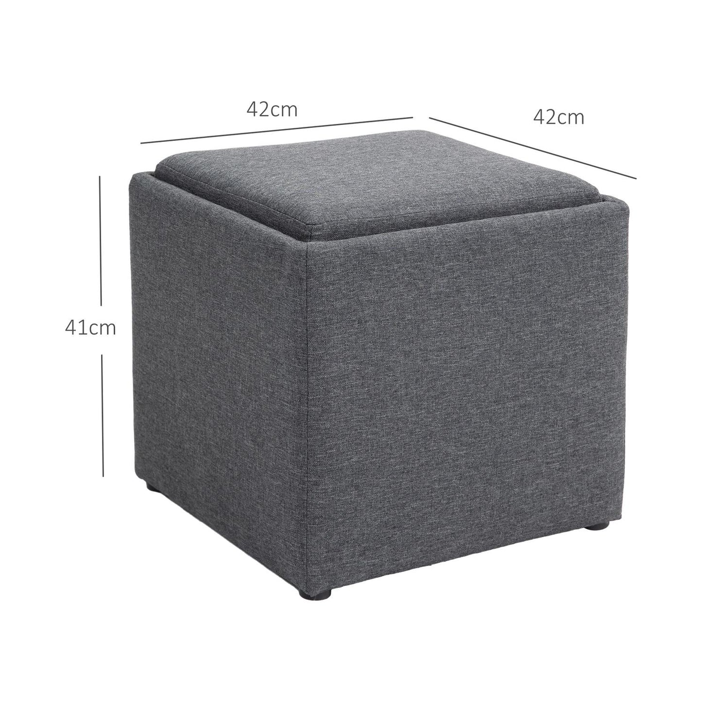 Storage bench, upholstered with removable cover, dark grey