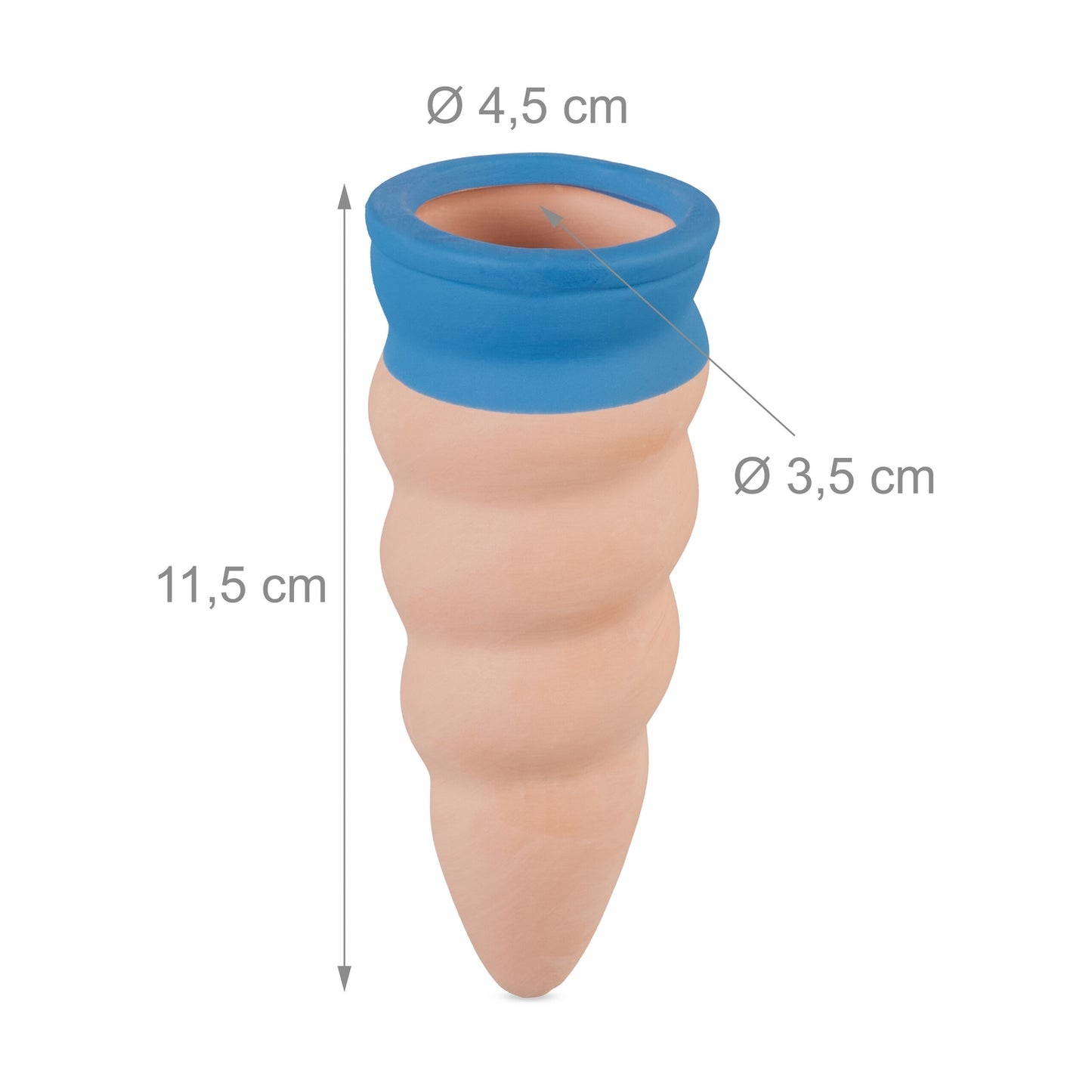 Bent clay cones in a set of 4