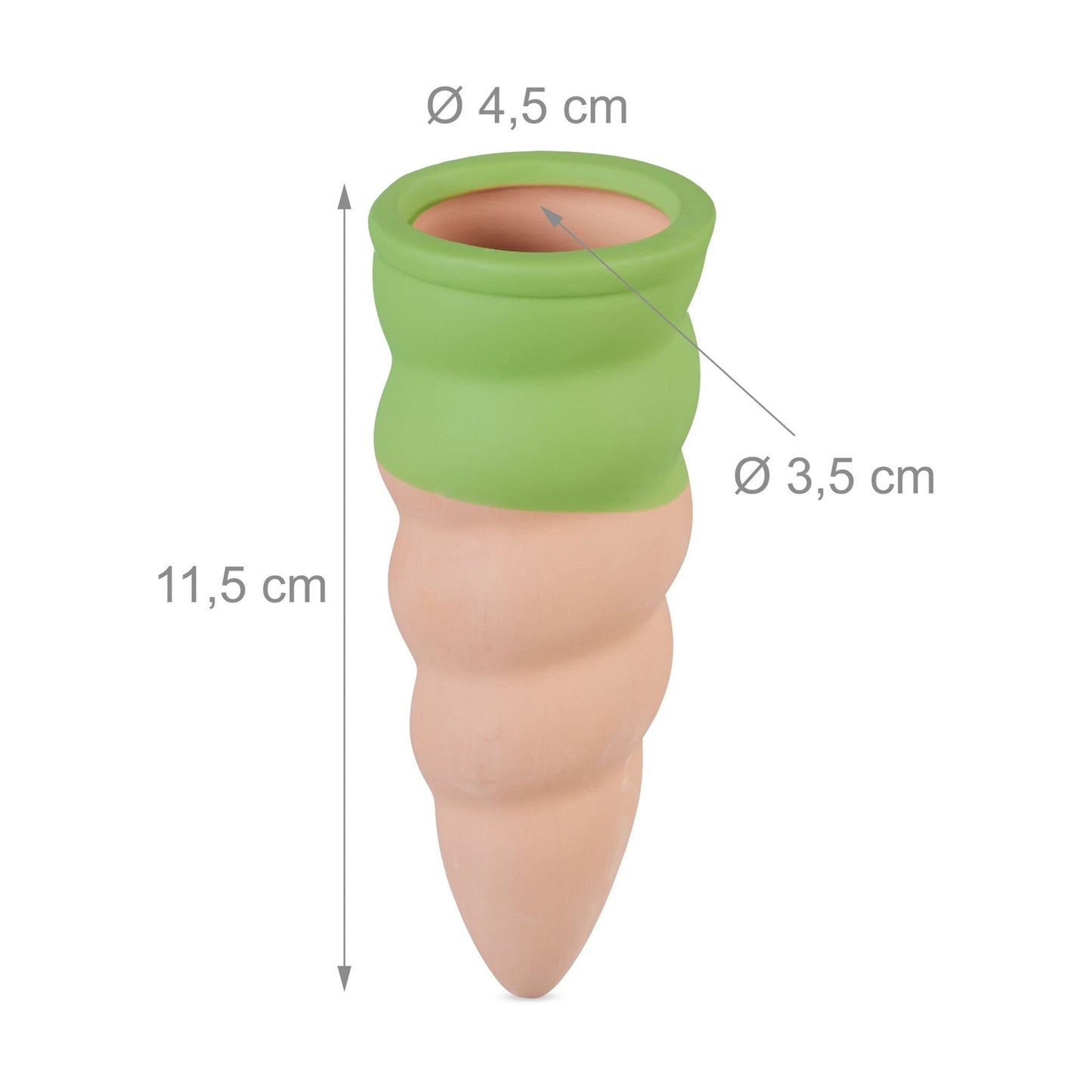 Bent clay cones in a set of 4