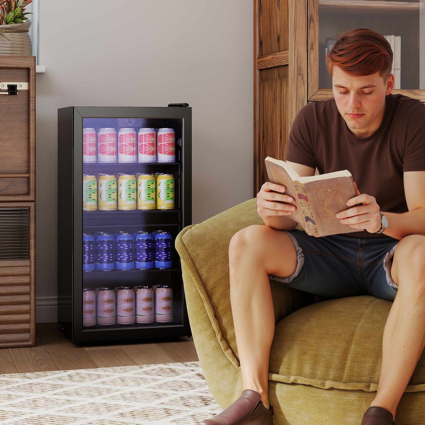 Beverage Cooler, 93L, 115 Can Capacity, Adjustable Shelves