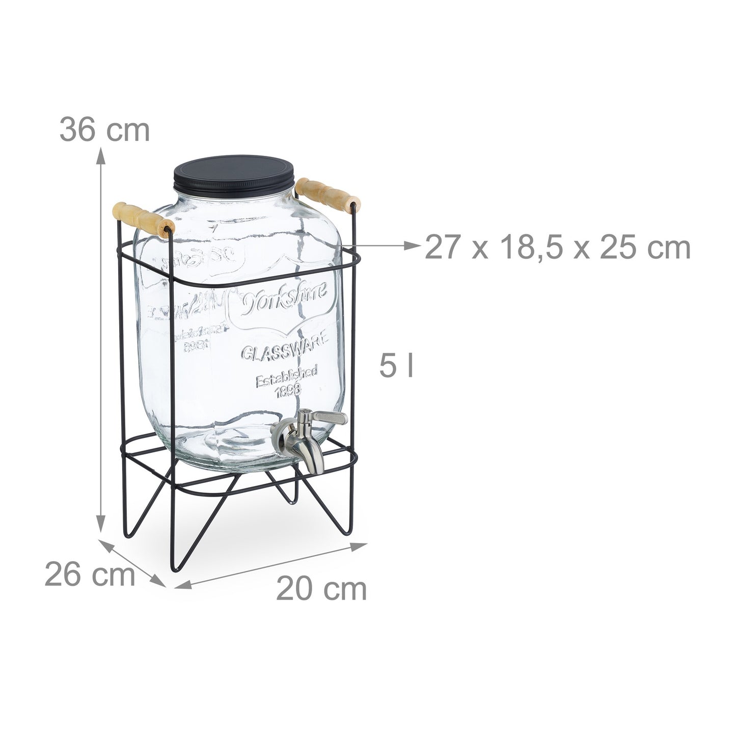 Beverage dispenser with stand 5 L