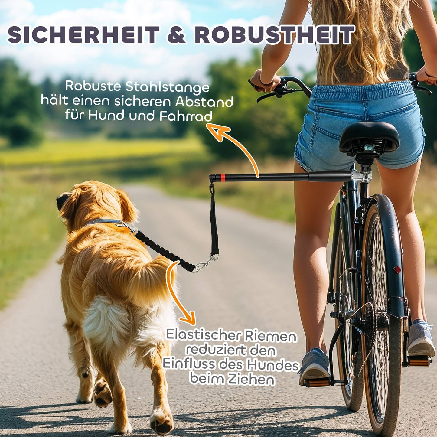 Bicycle dog leash, easy installation & disassembly, black