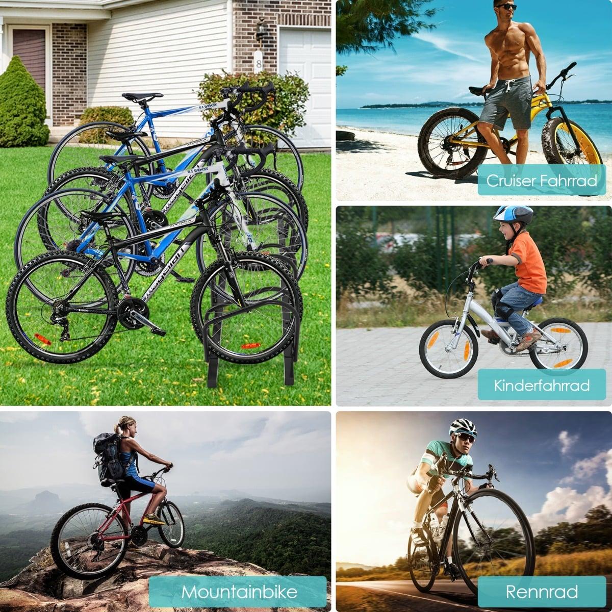 Bicycle Rack for 4 Bikes, Steel, Indoor/Outdoor Use
