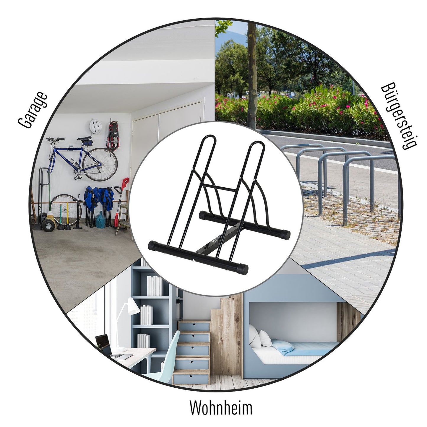 Bike rack - metal black 60x54x57, assembly required