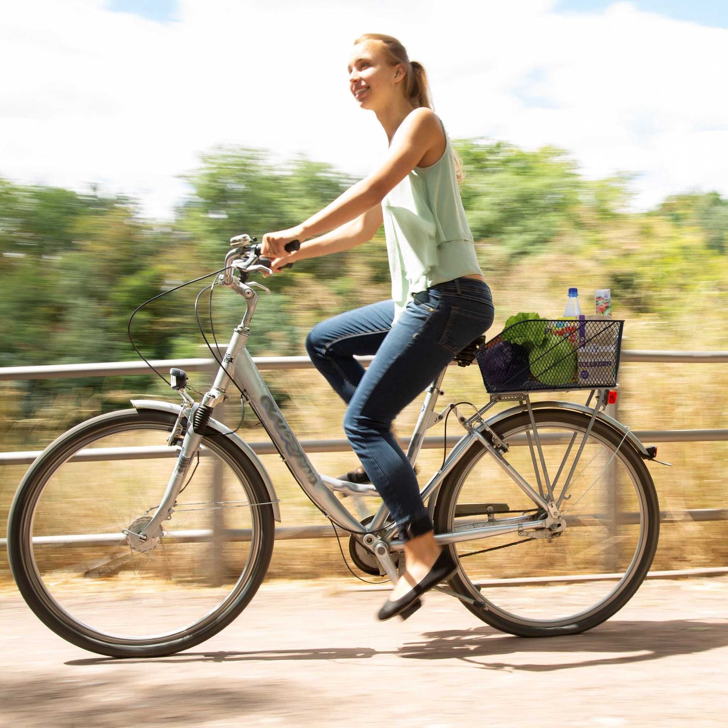 Bicycle basket for the luggage carrier
