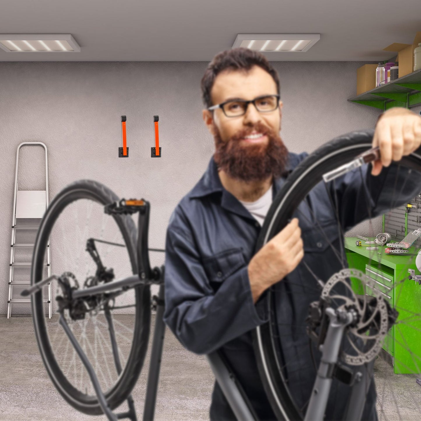 Bicycle holder wall set of 2