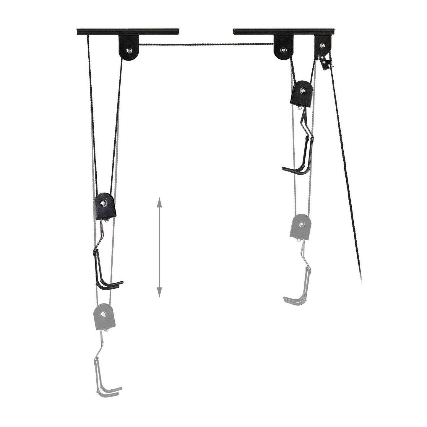 Bicycle lift for the roof