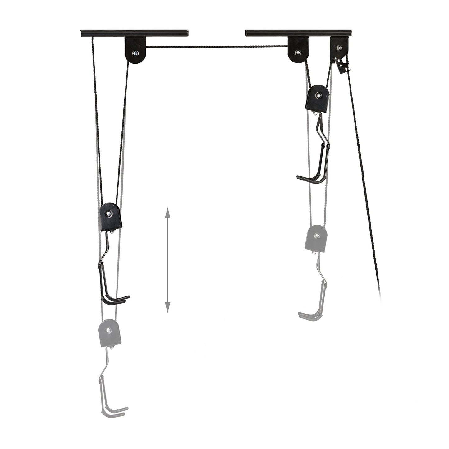 Bicycle lift for the roof