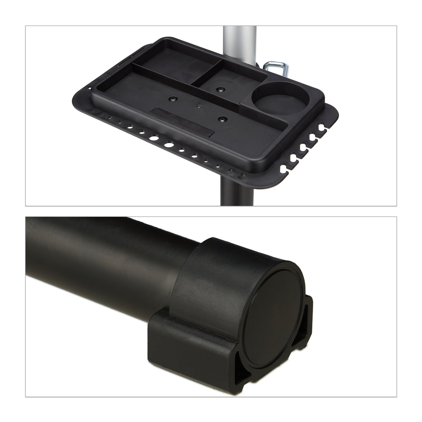 Bicycle mounting stand with handlebar holder