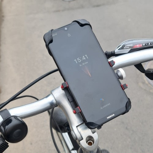 Bicycle phone holder with rubber band U18313
