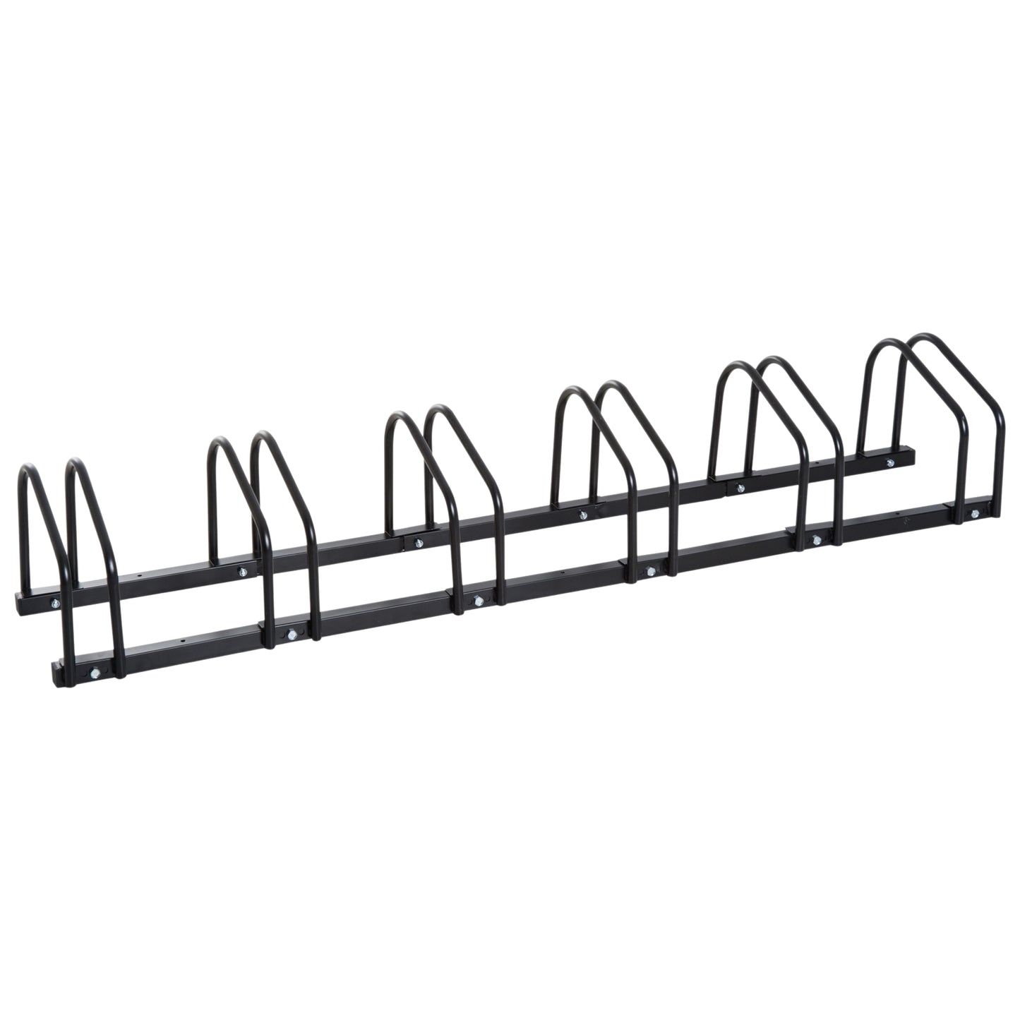 Bicycle rack for 6 bicycles, wall/floor mount, steel, black