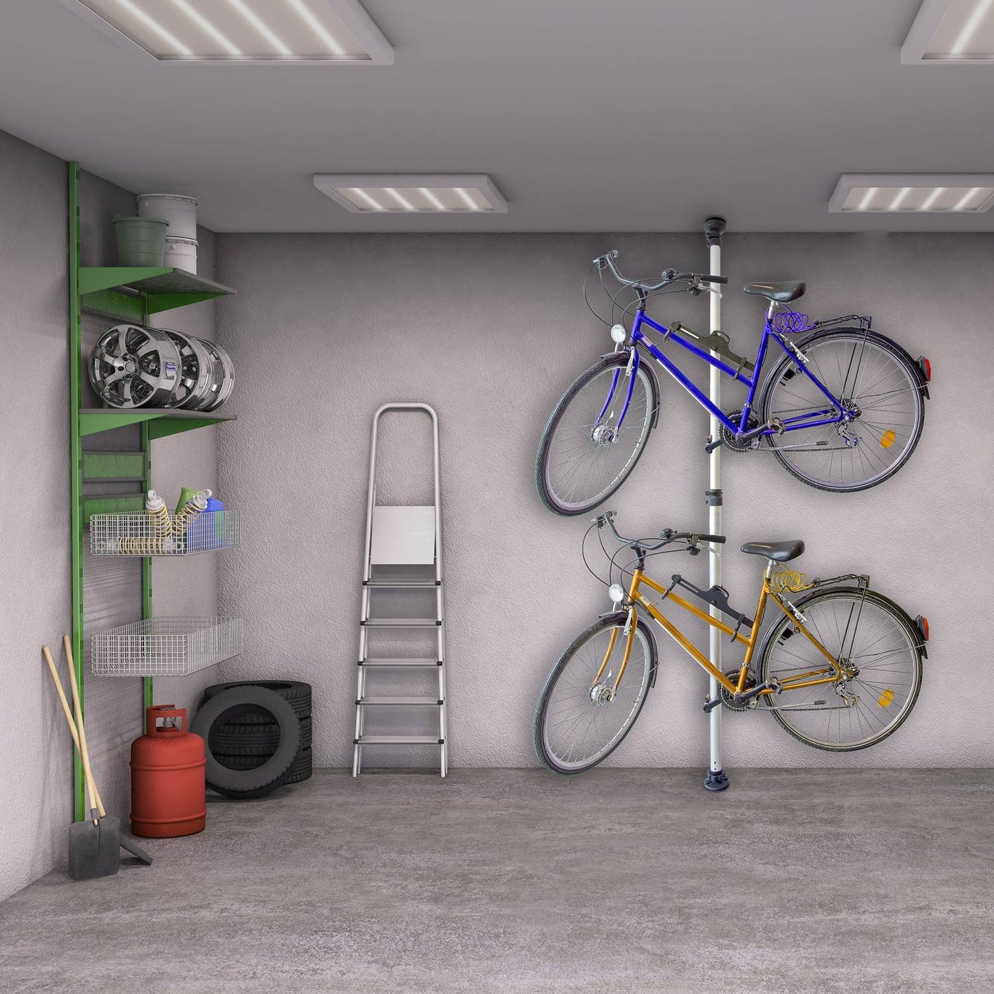 Bicycle storage for two bicycles