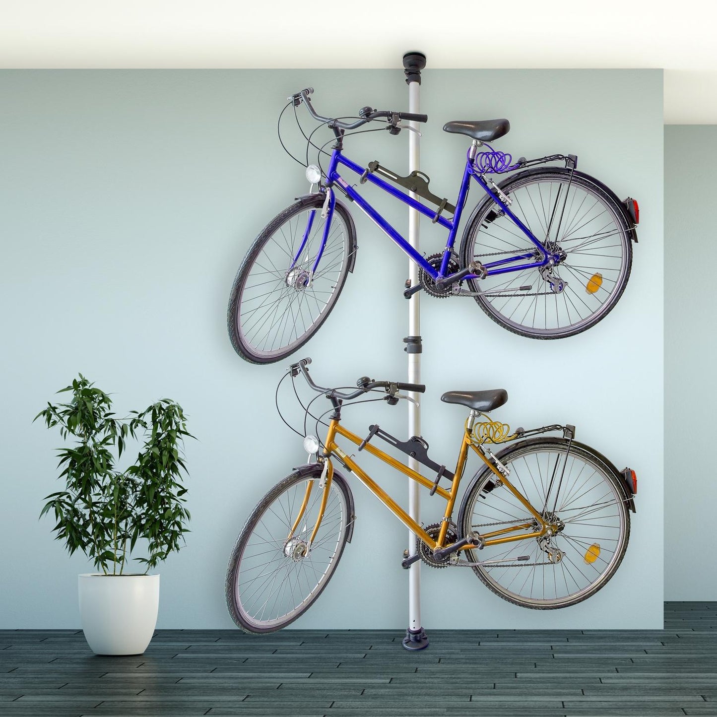 Bicycle storage for two bicycles
