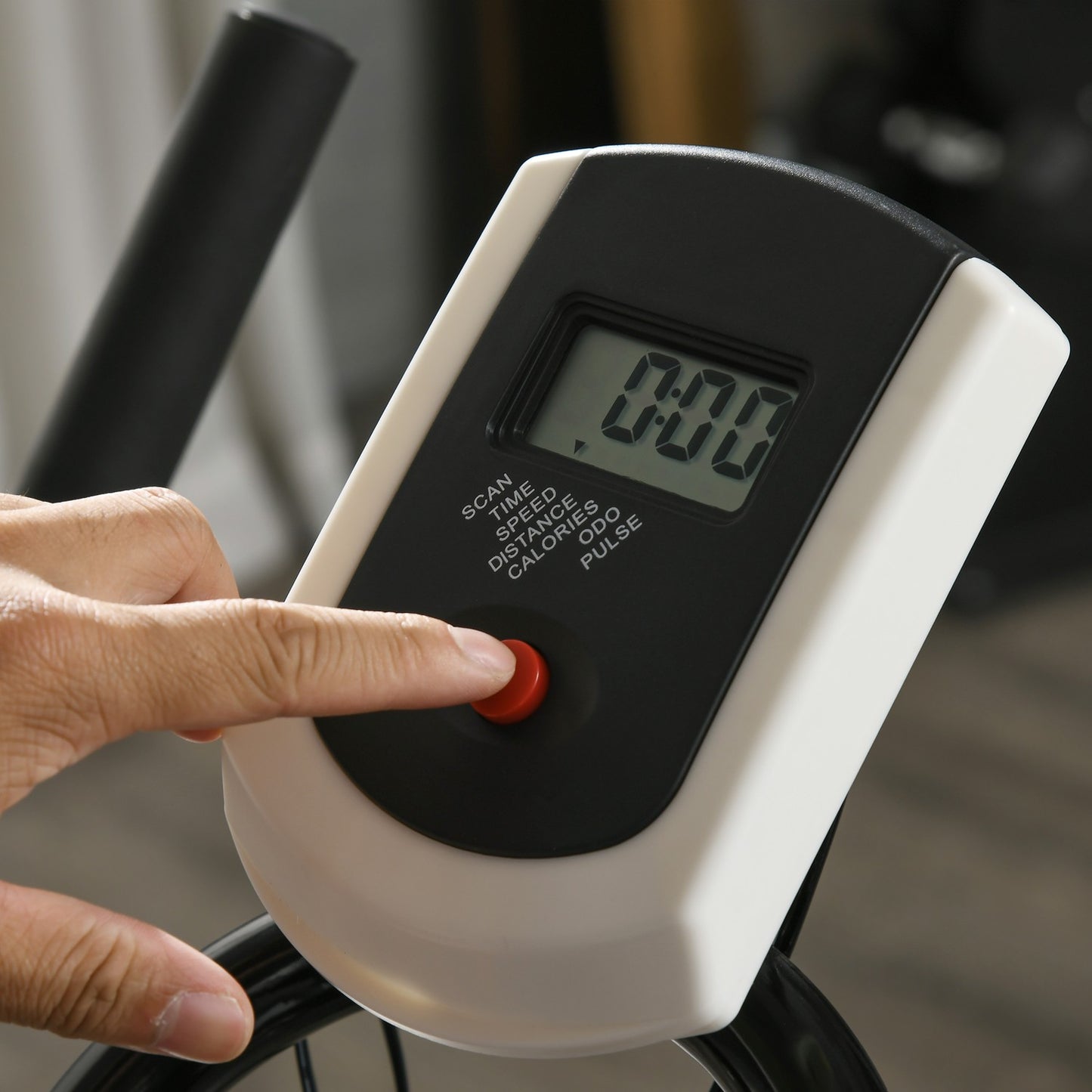 Exercise bike trainer with LCD screen and adjustable seat