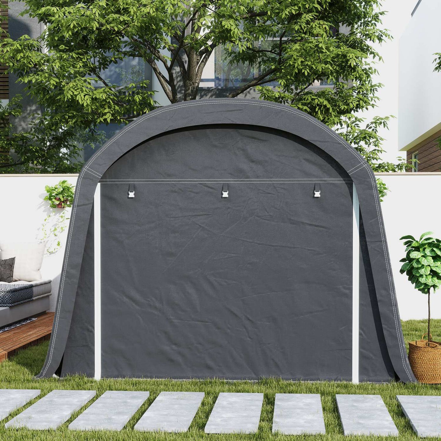 Waterproof outdoor bicycle storage tent with door 300x450x230cm