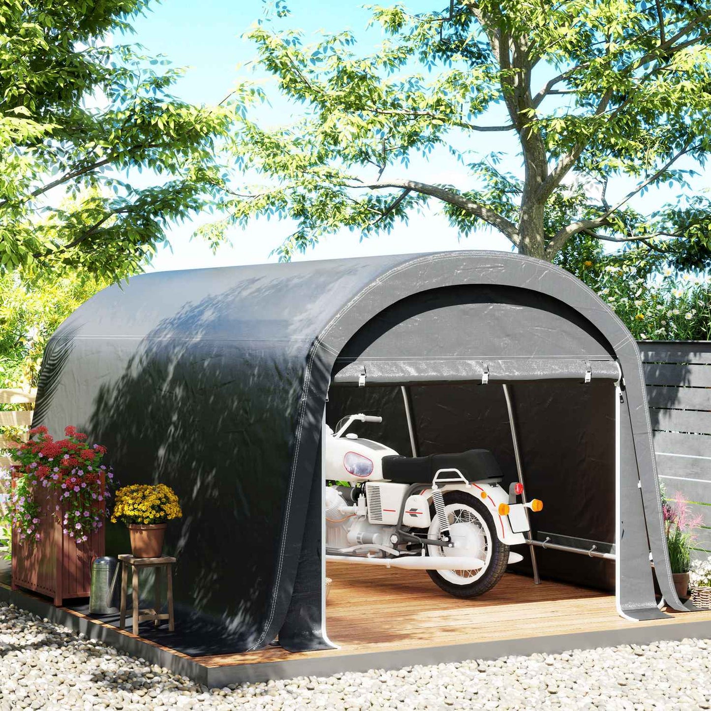 Waterproof outdoor bicycle storage tent with door 300x450x230cm
