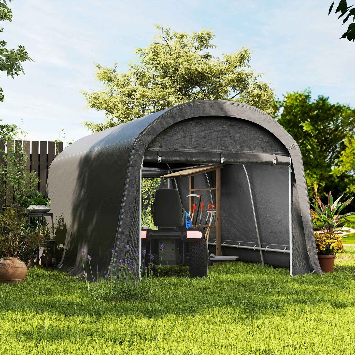 Waterproof outdoor bicycle storage tent with door 300x450x230cm