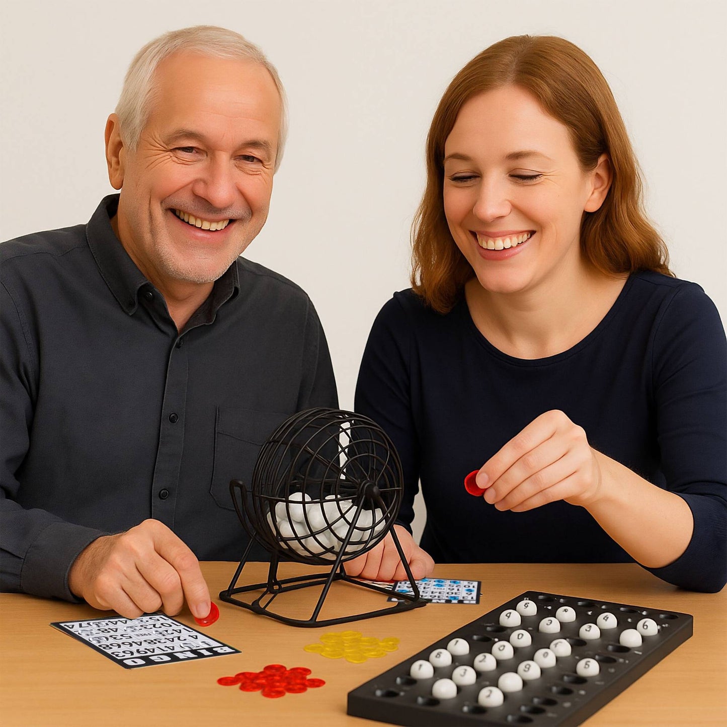 Bingo game with lottery drum