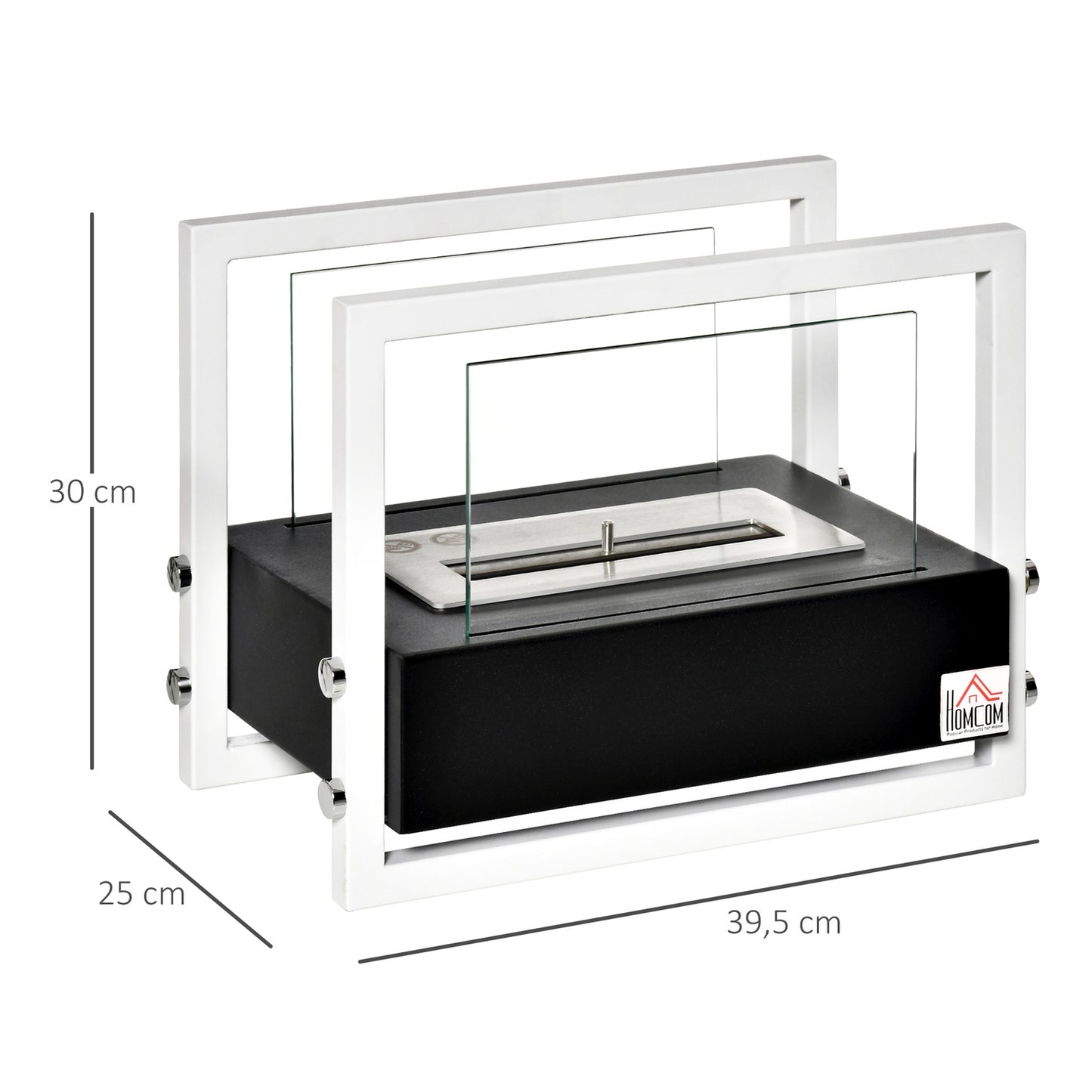 Fireplace with bioethanol - smoke-free, tempered glass, 1.5 l