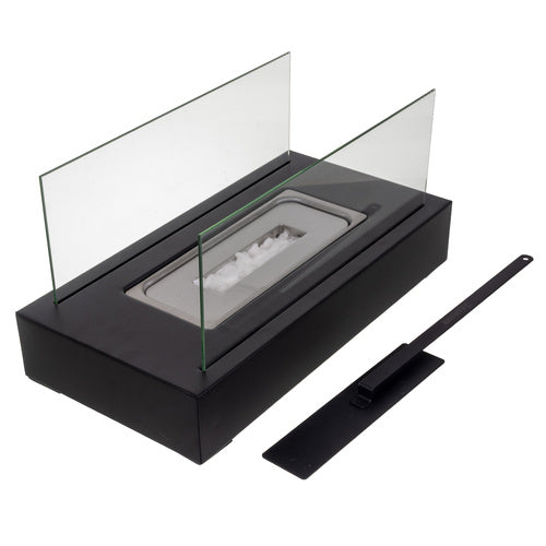 Bioethanol Fireplace, 35x18x17 cm, Smokeless, Glass Walls