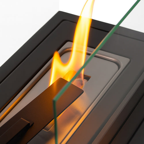 Bioethanol Fireplace, 35x18x17 cm, Smokeless, Glass Walls