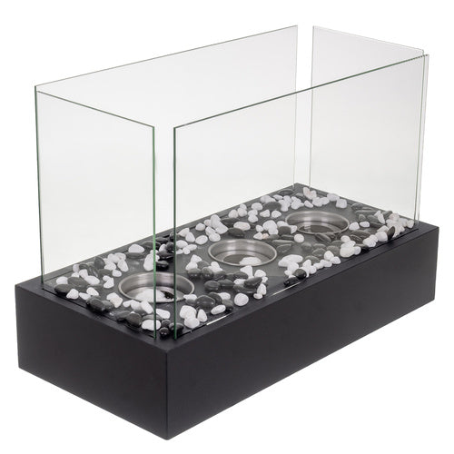 Bioethanol Freestanding Biofireplace, 45x30x21 cm, Glass Walls