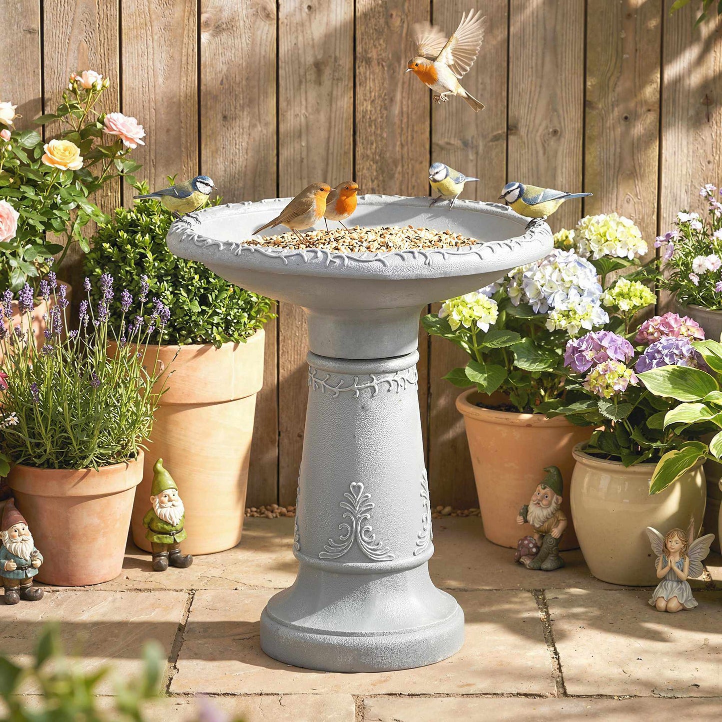 Bird Bath, Resin, Stone Look, 48 cm Diameter