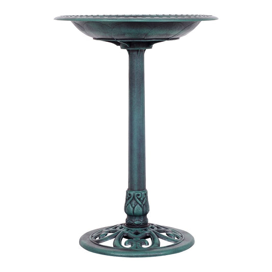 Bird bath Freestanding bird bath with stand Bird drinking station Ø50 x 72 cm Green