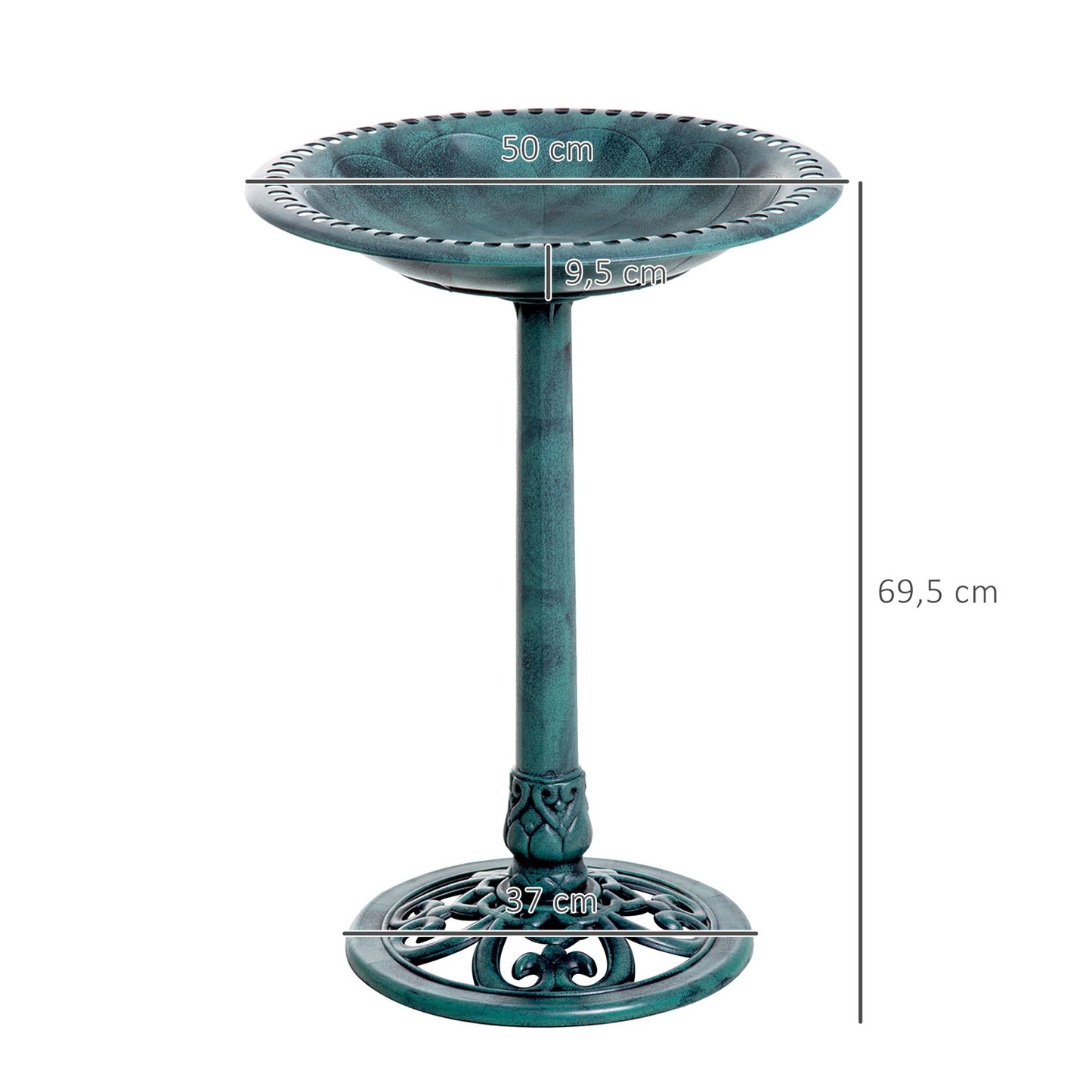 Bird bath with stand - 69.5 cm, Garden & Balcony Use