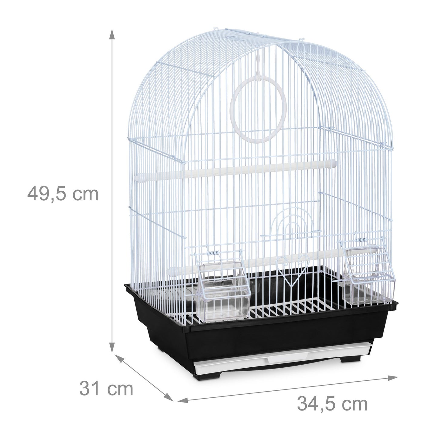 Birdcage with accessories black