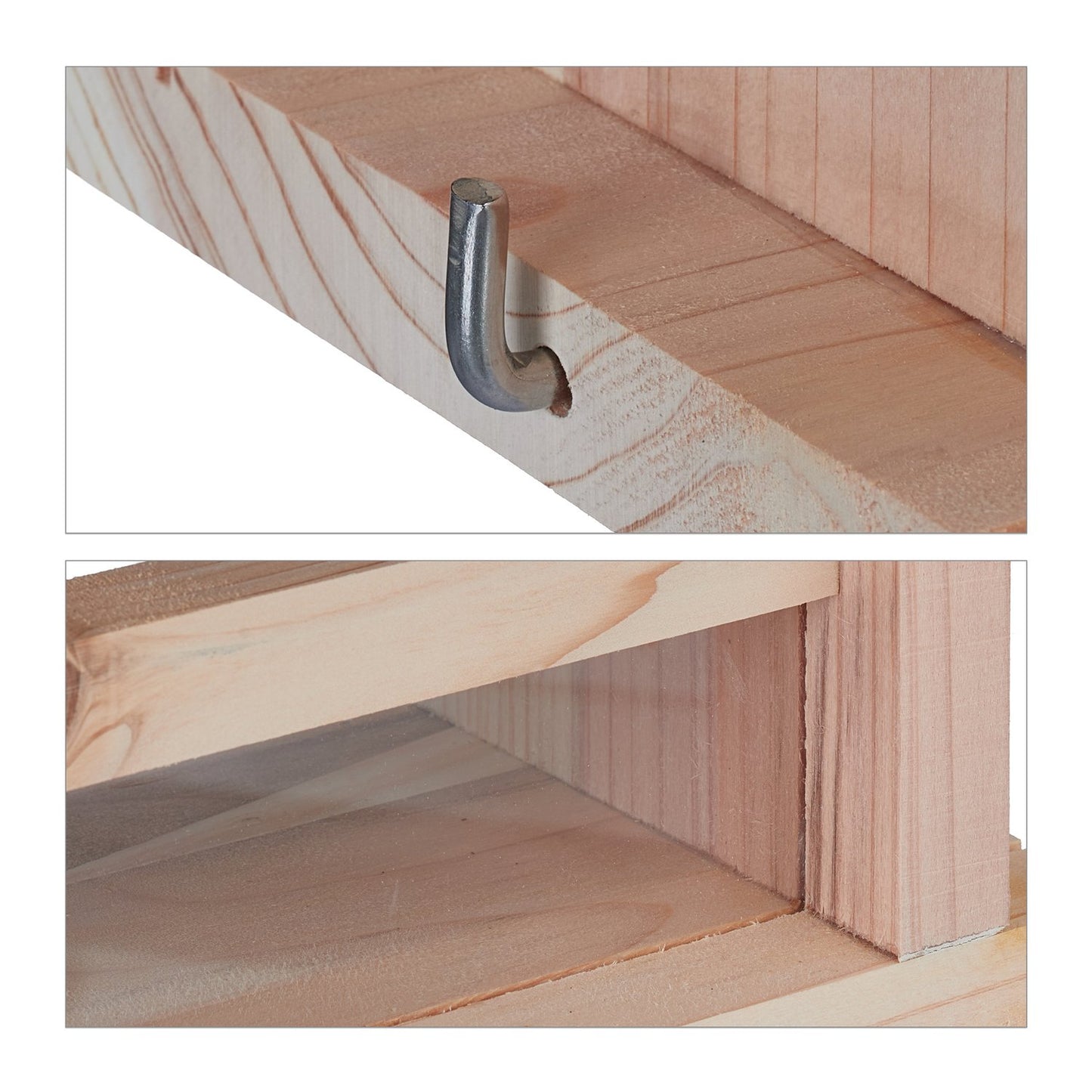 Bird feeder in natural wood