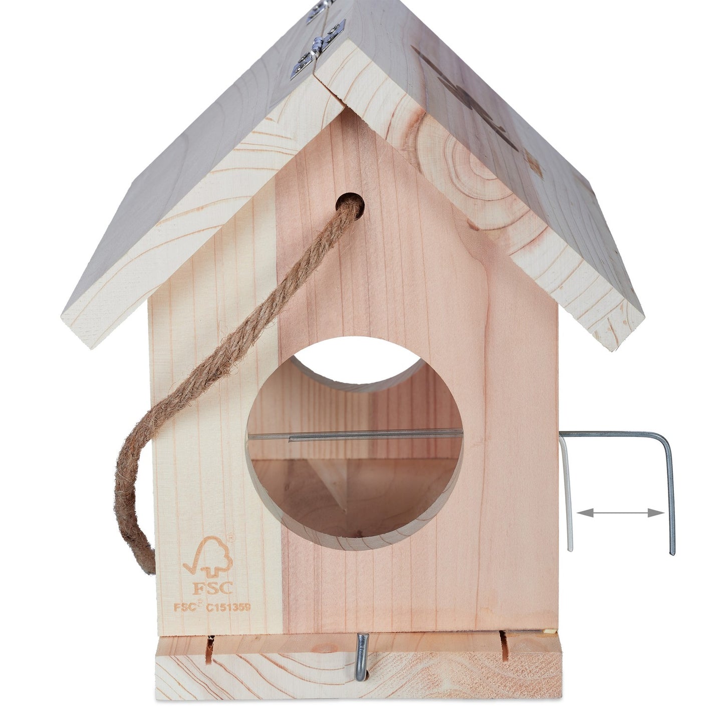 Bird feeder in natural wood