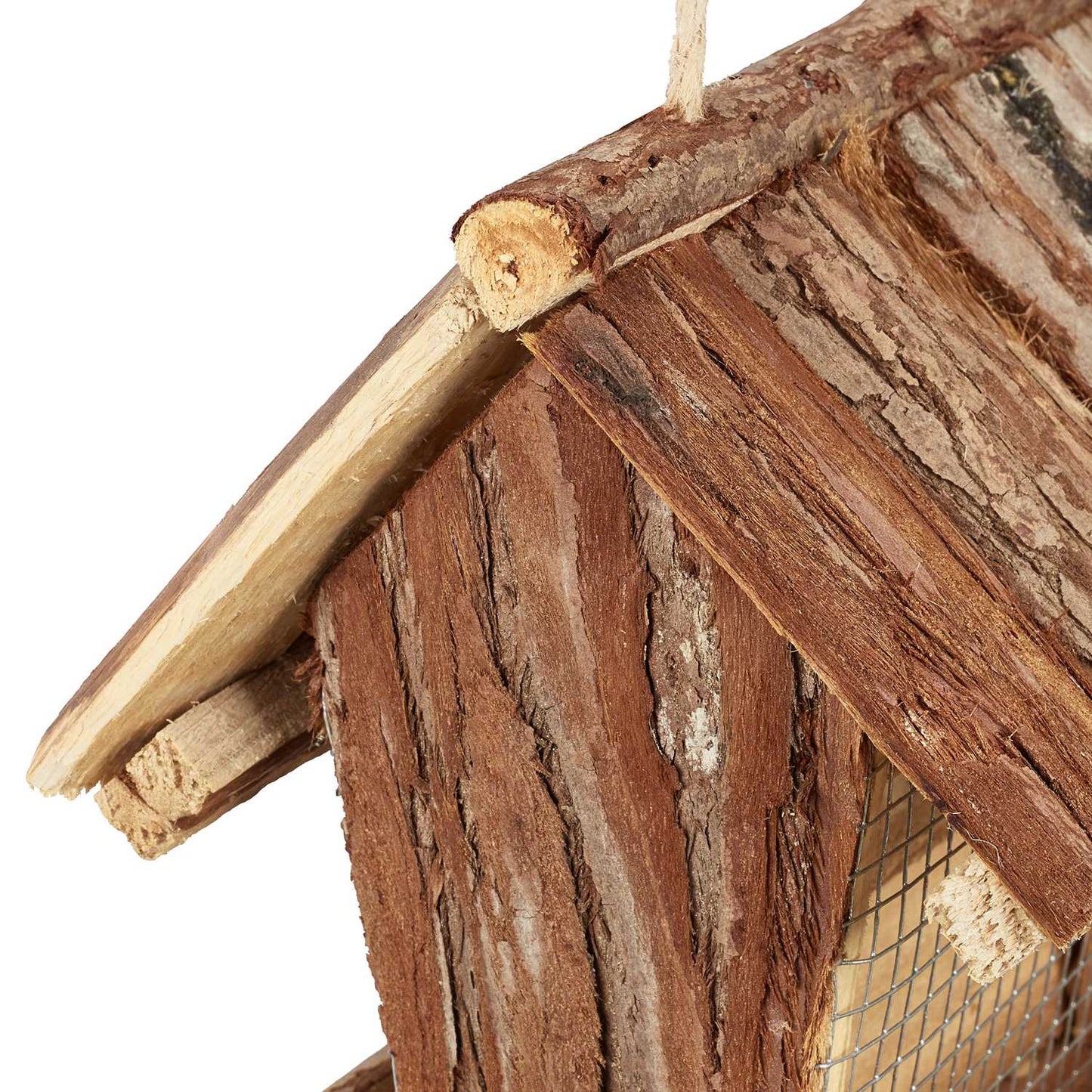 Bird feeder with bark