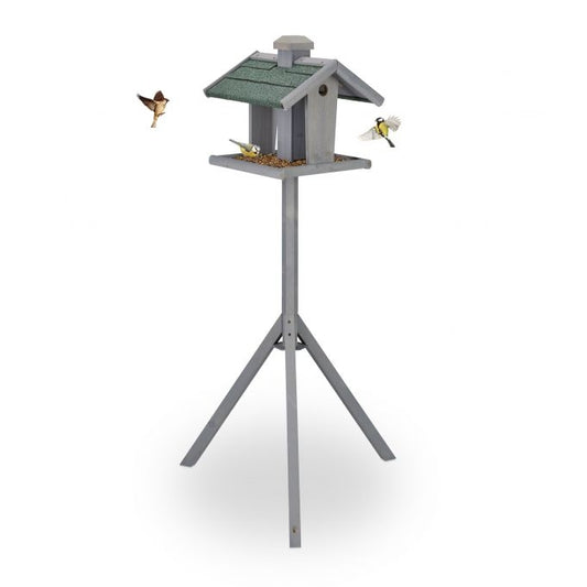 Bird table on post