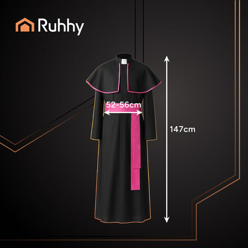 Bishop Costume XL/XXL, Cassock & Cape for Adults
