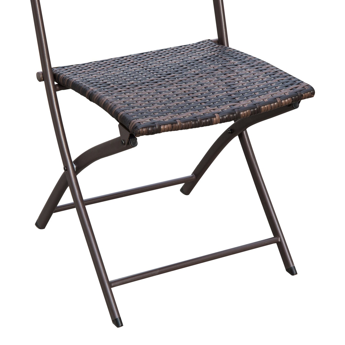 3-piece poly rattan folding bistro set for balcony - Brown