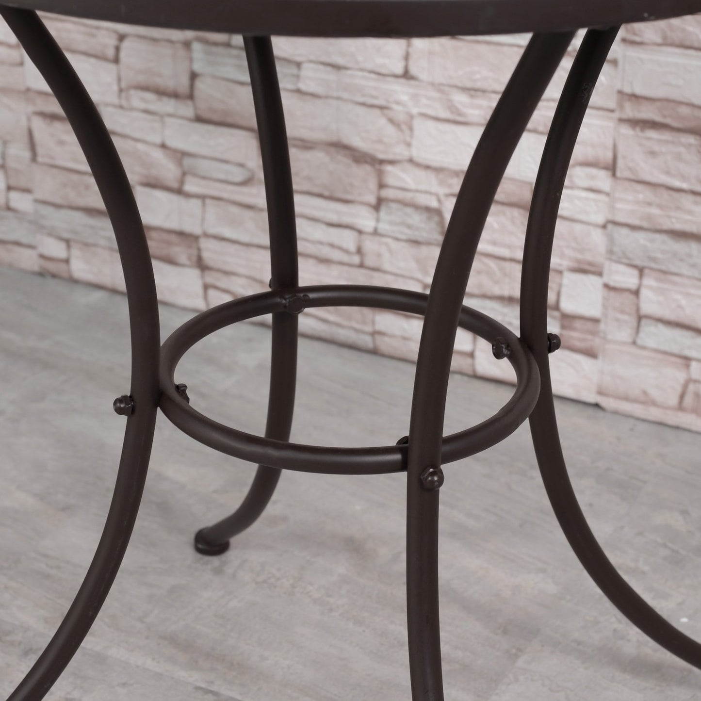 Bistro table set for 2, mosaic stone, weatherproof