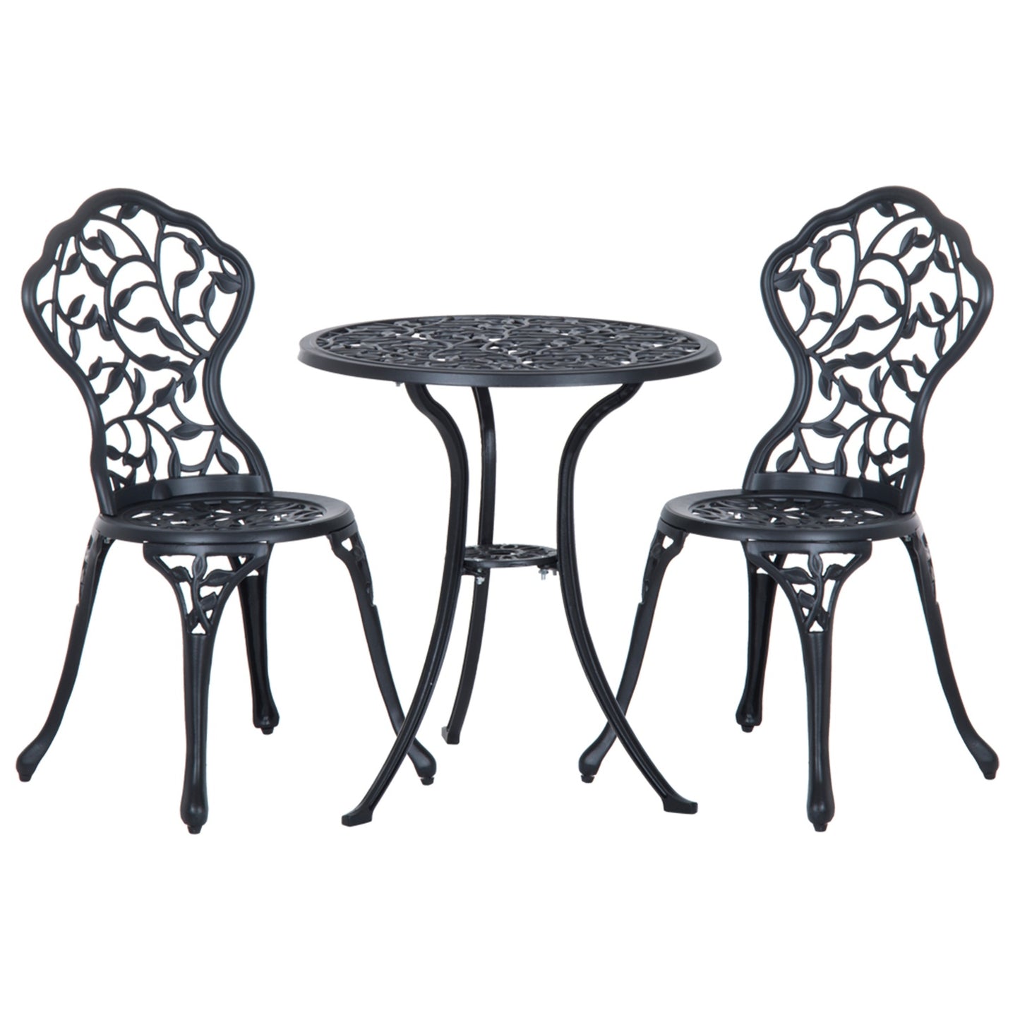 Black bistro set - 2-person balcony table and chairs