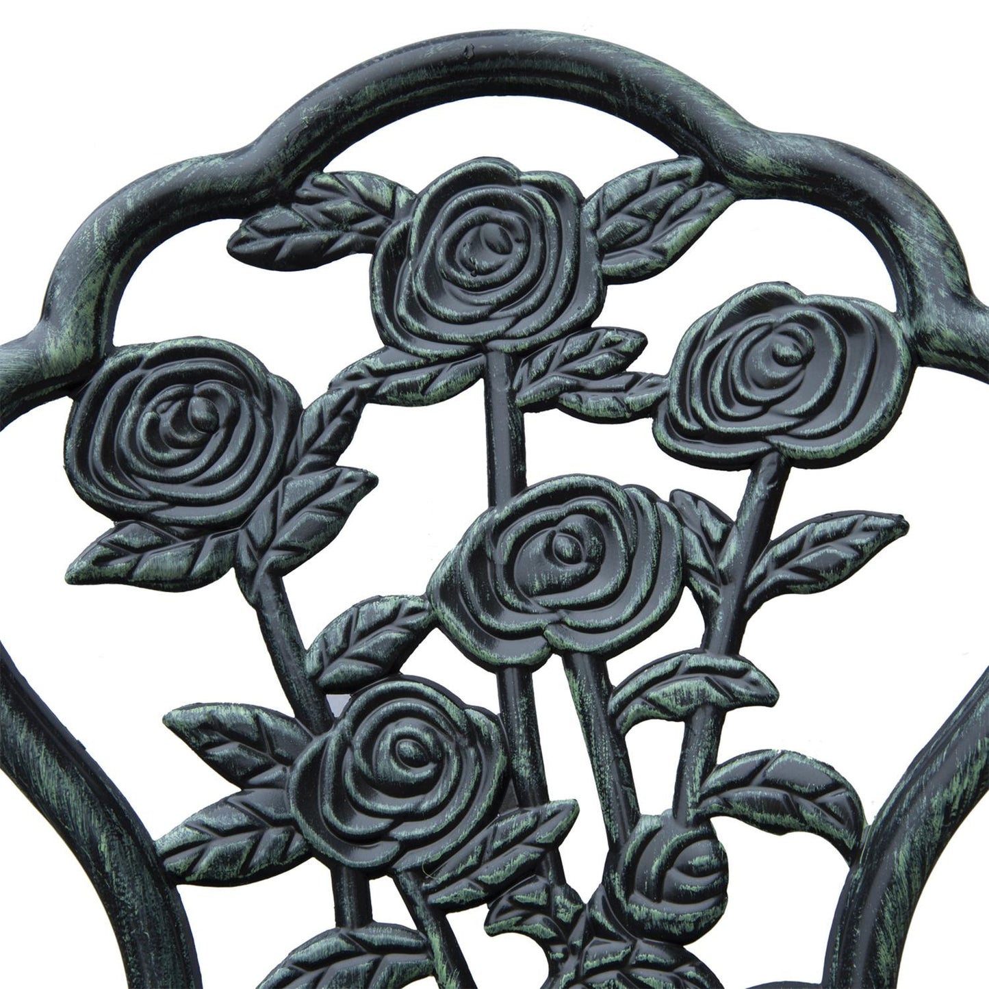 3-piece cast aluminum bistro set - antique green garden furniture