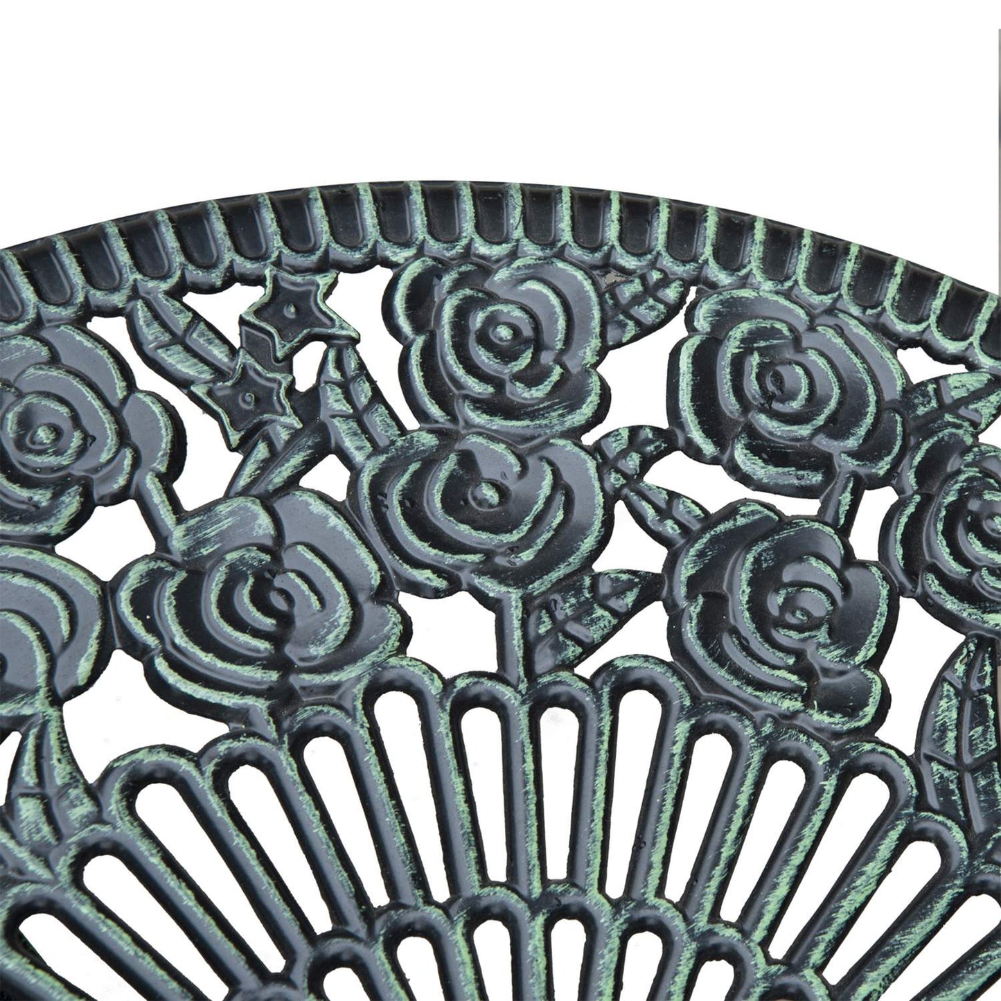 3-piece cast aluminum bistro set - antique green garden furniture