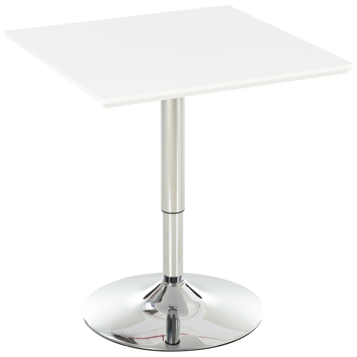 Height-adjustable Square Steel Bistro table, 60x60 cm, White