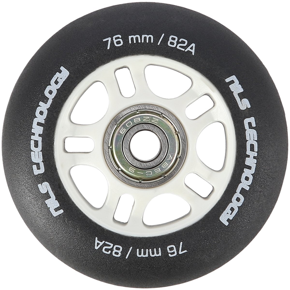 Black 76x24 82A PU Wheels & ABEC-9 Bearings Set